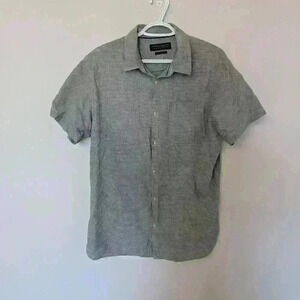 Jack & Jones, Button up short sleeve shirt, Textured , Grey, Size  Large